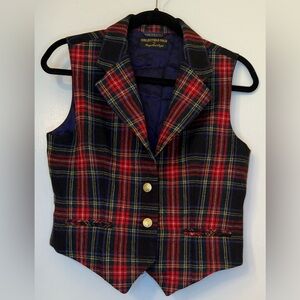 Women's Plaid Vest - Red and Black! 100% Pure Wool